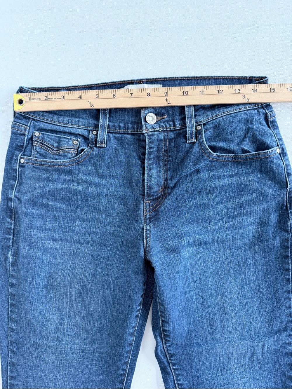 Levi’s 505 Straight Leg Jeans 29 Medium Wash Y2K Flap Pocket Denim - Picture 5 of 12